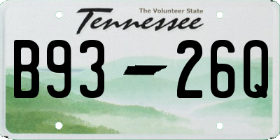 TN license plate B9326Q