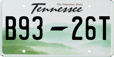 TN license plate B9326T