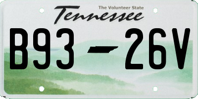 TN license plate B9326V