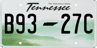 TN license plate B9327C