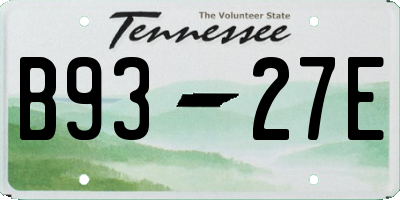TN license plate B9327E