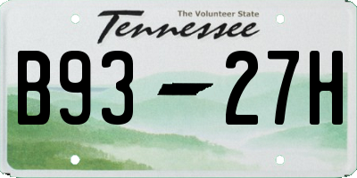 TN license plate B9327H