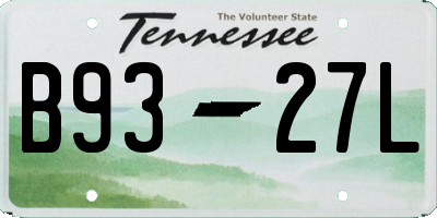 TN license plate B9327L