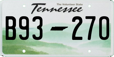 TN license plate B9327O