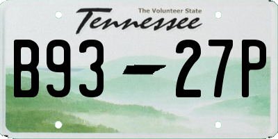 TN license plate B9327P