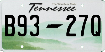 TN license plate B9327Q