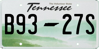 TN license plate B9327S