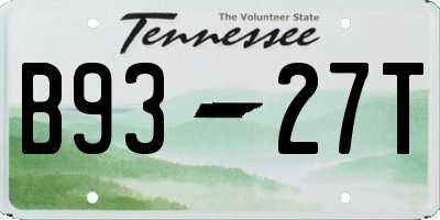 TN license plate B9327T
