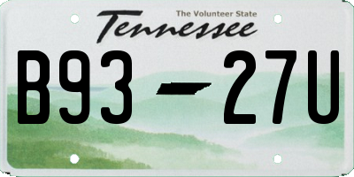 TN license plate B9327U