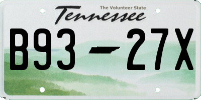 TN license plate B9327X