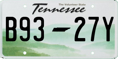TN license plate B9327Y