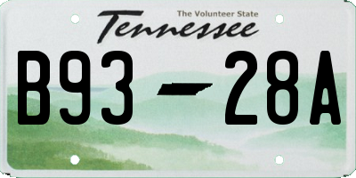 TN license plate B9328A