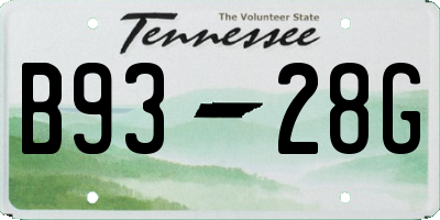 TN license plate B9328G