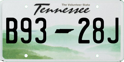 TN license plate B9328J