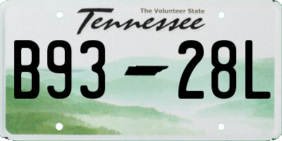 TN license plate B9328L