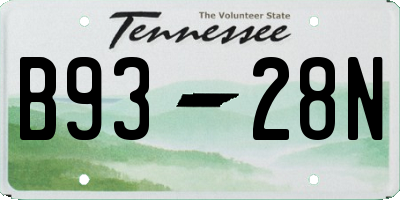TN license plate B9328N