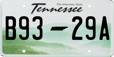 TN license plate B9329A