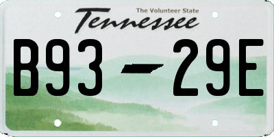 TN license plate B9329E