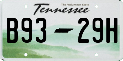 TN license plate B9329H