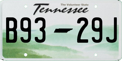 TN license plate B9329J