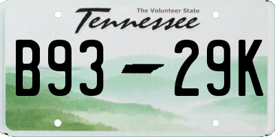 TN license plate B9329K