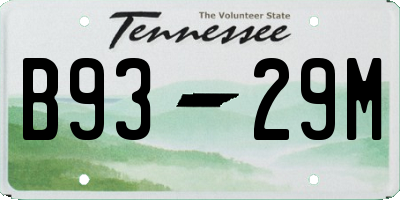 TN license plate B9329M
