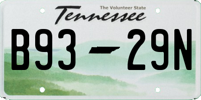 TN license plate B9329N