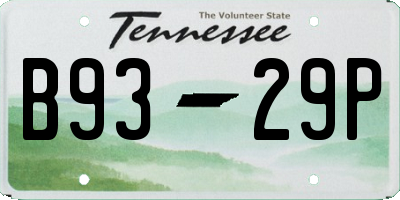 TN license plate B9329P
