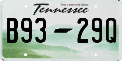 TN license plate B9329Q