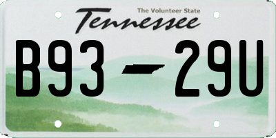TN license plate B9329U