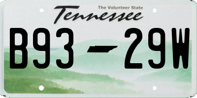 TN license plate B9329W