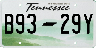 TN license plate B9329Y