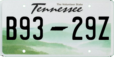 TN license plate B9329Z