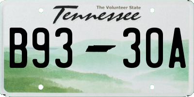 TN license plate B9330A