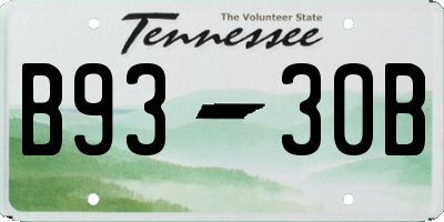 TN license plate B9330B