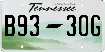 TN license plate B9330G
