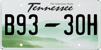 TN license plate B9330H