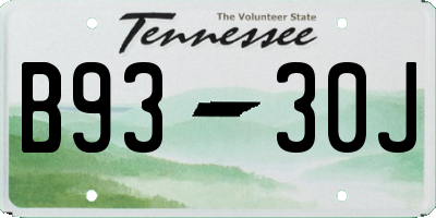 TN license plate B9330J