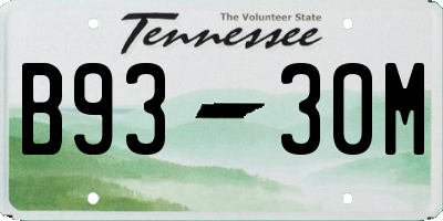 TN license plate B9330M