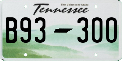 TN license plate B9330O