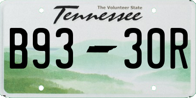 TN license plate B9330R