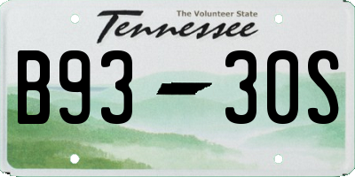 TN license plate B9330S