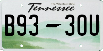 TN license plate B9330U
