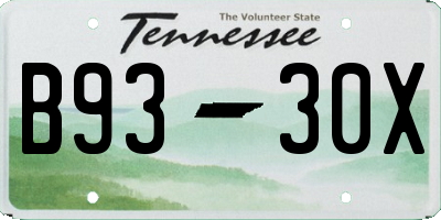 TN license plate B9330X