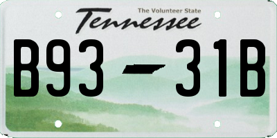 TN license plate B9331B