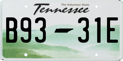 TN license plate B9331E
