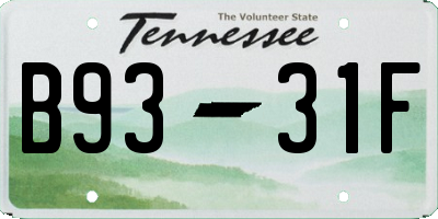 TN license plate B9331F