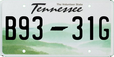TN license plate B9331G