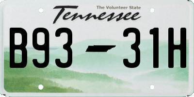 TN license plate B9331H