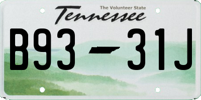 TN license plate B9331J